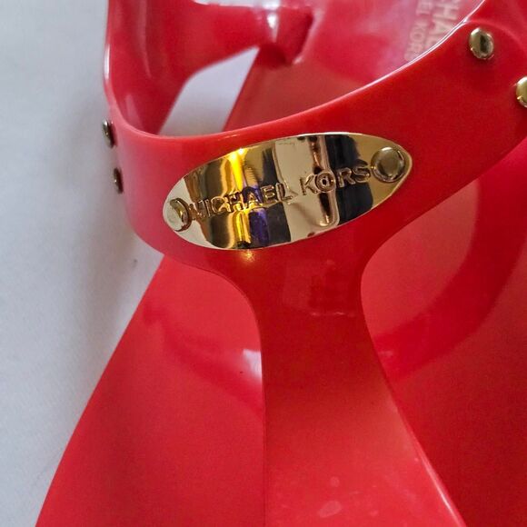 Michael Kors Women's Coral Red Sandals - Picture 2 of 3